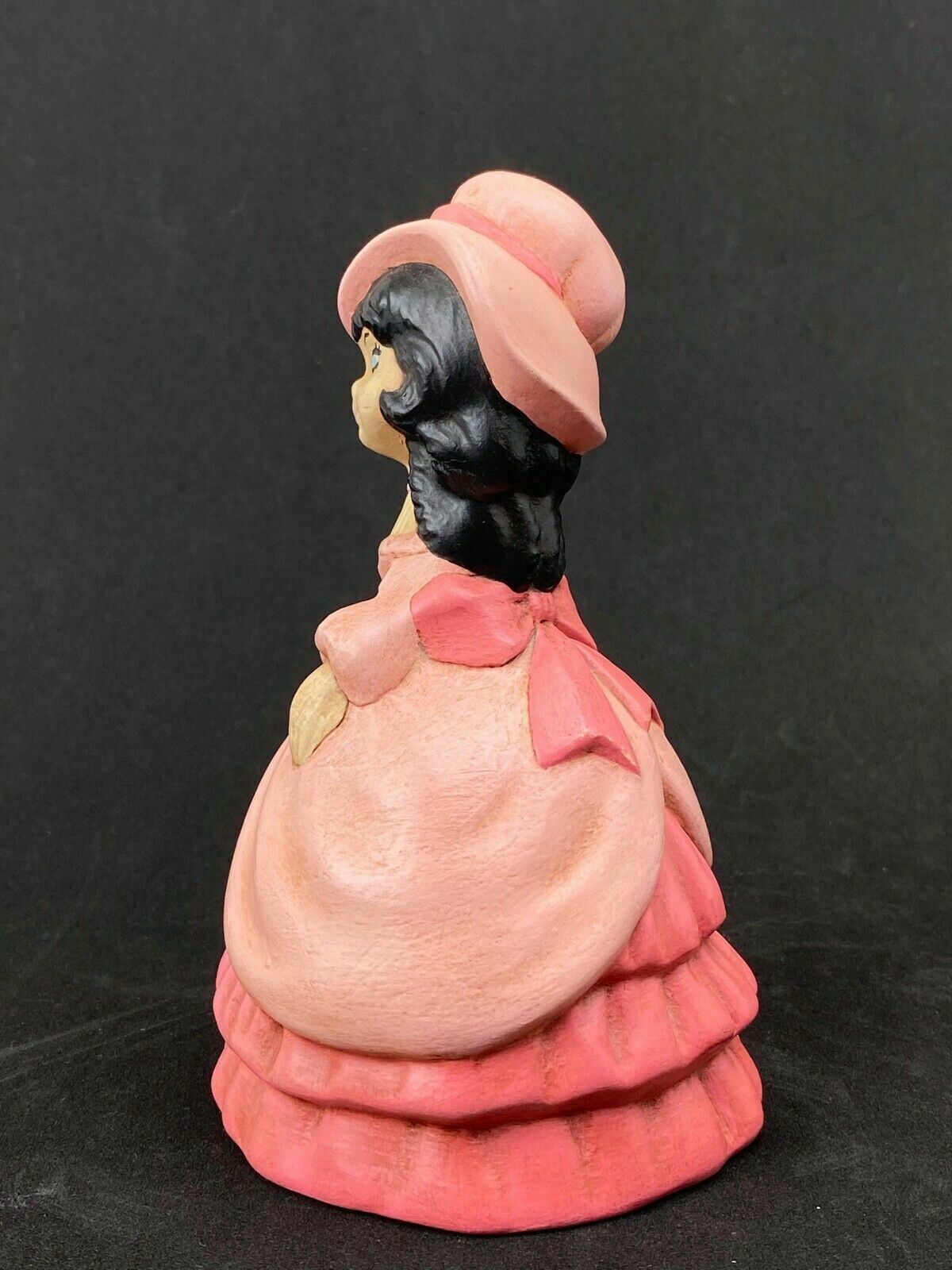 Holland Mold Ceramic Figurine Girl with Flowers in Pink Dress 5 3/4" Tall