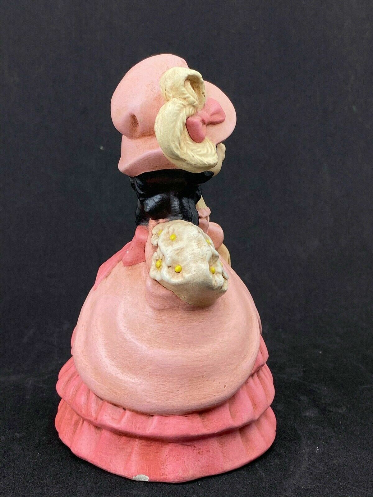 Holland Mold Ceramic Figurine Girl with Flowers in Pink Dress 5 3/4" Tall