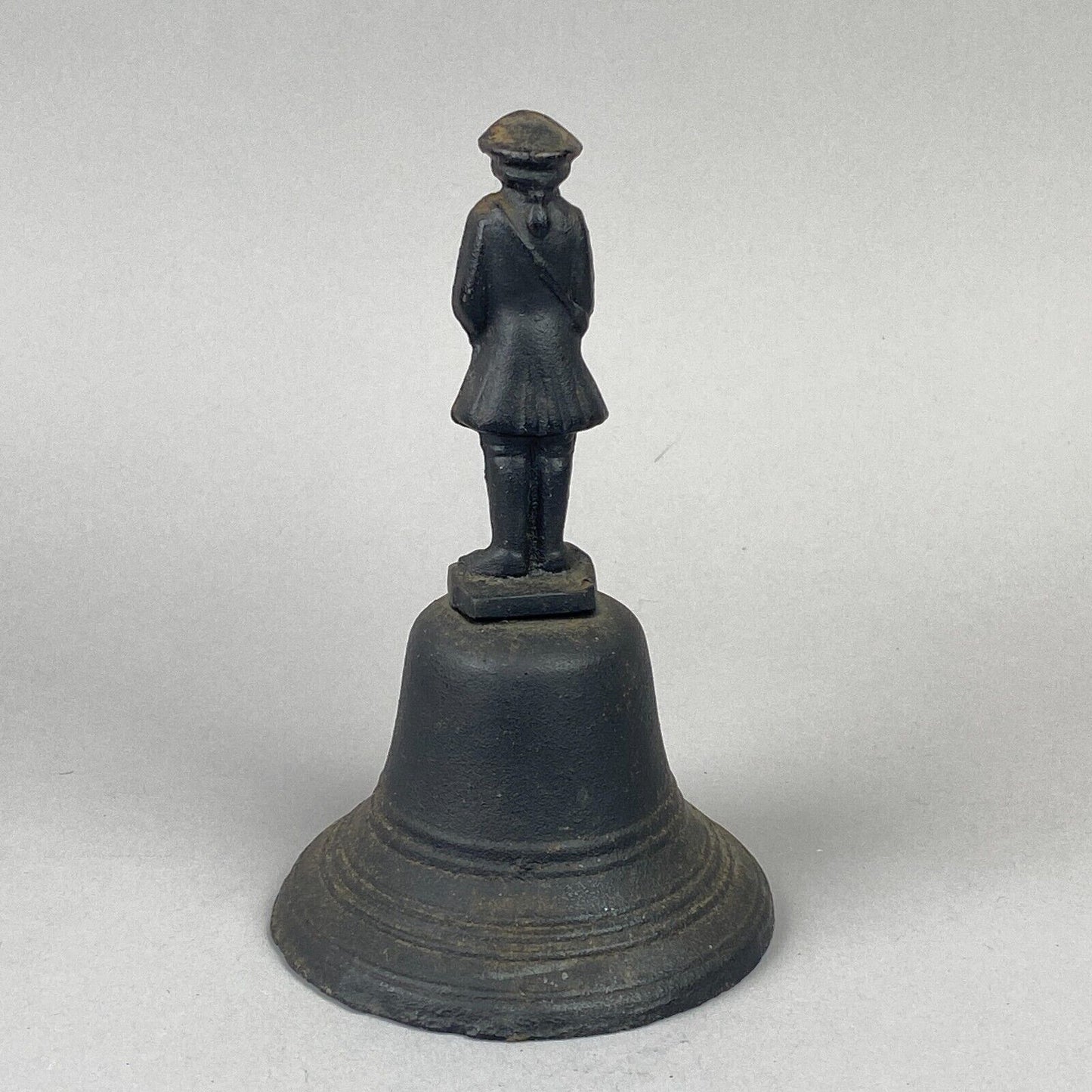 Vintage Cast Iron Bell with Civil War Soldier on the Top 6.5" tall x 4.2"