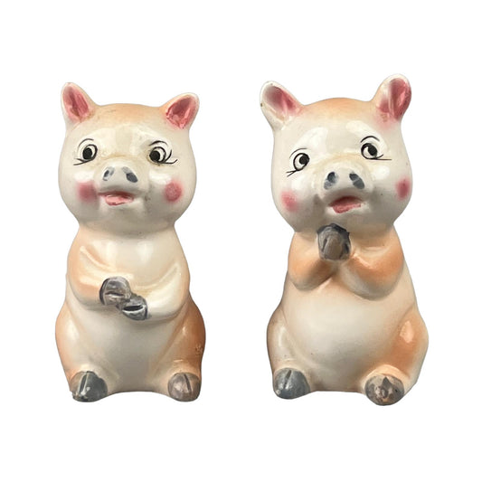 Vintage Pigs Piglets Japan Salt & Pepper Shaker 3.5"