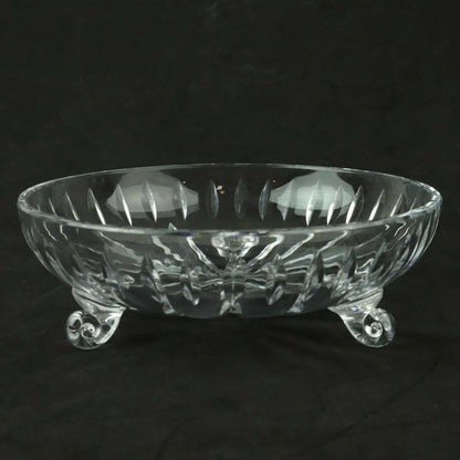 Crystal 7" Diameter Footed Serving Bowl Clear Glass Candy Nut Dish