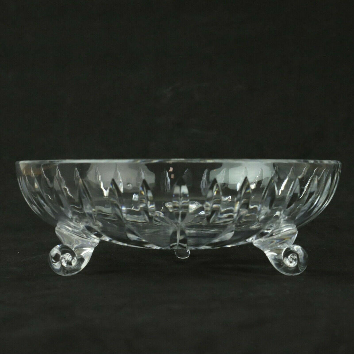 Crystal 7" Diameter Footed Serving Bowl Clear Glass Candy Nut Dish