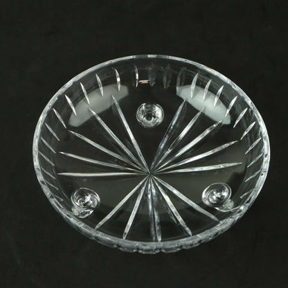 Crystal 7" Diameter Footed Serving Bowl Clear Glass Candy Nut Dish