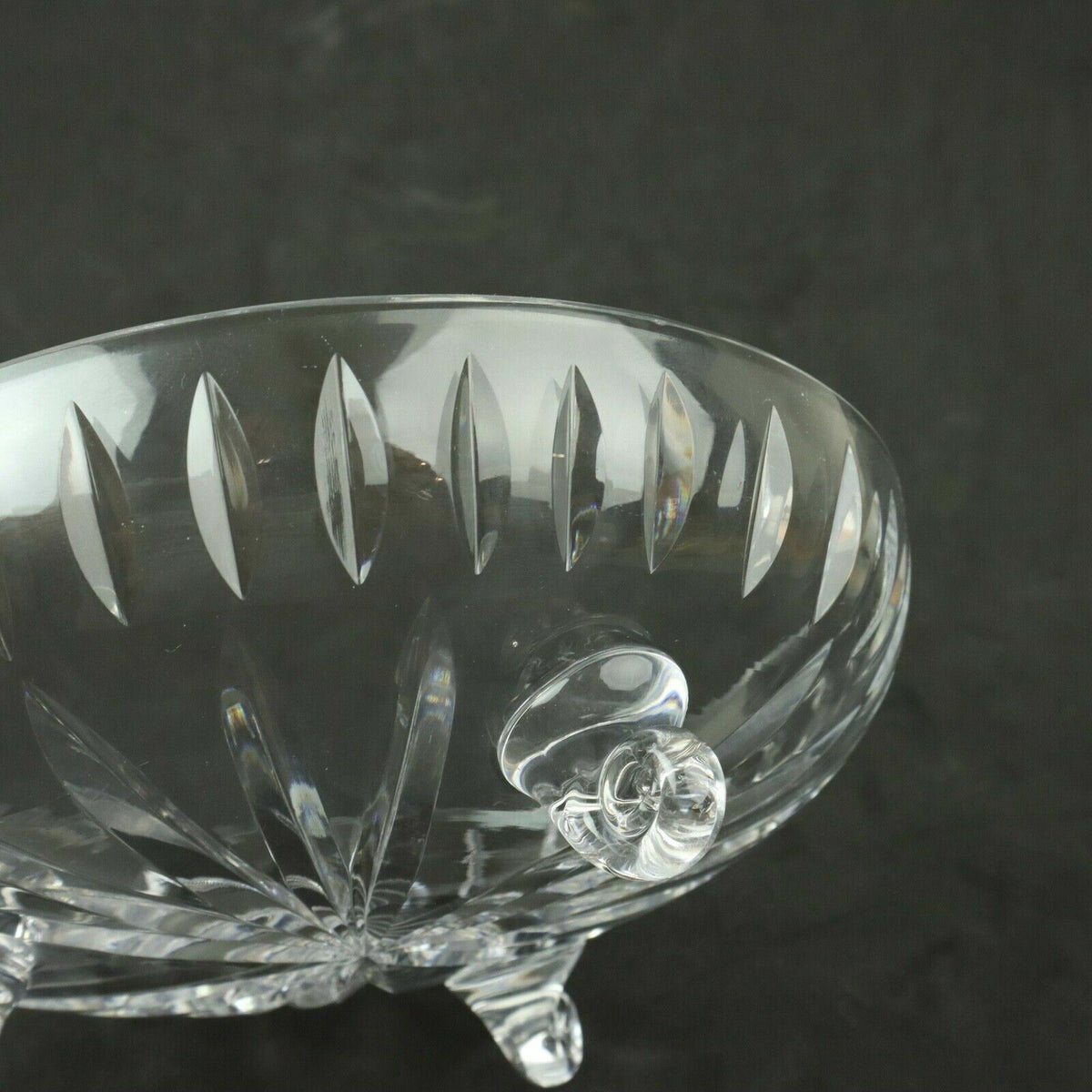 Crystal 7" Diameter Footed Serving Bowl Clear Glass Candy Nut Dish