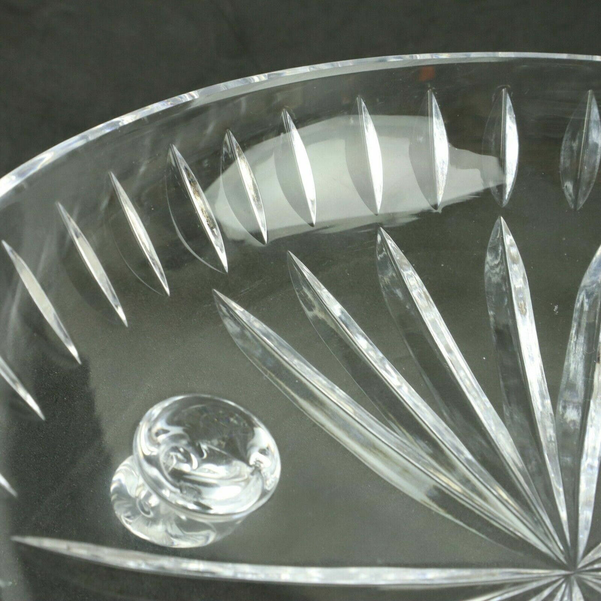 Crystal 7" Diameter Footed Serving Bowl Clear Glass Candy Nut Dish