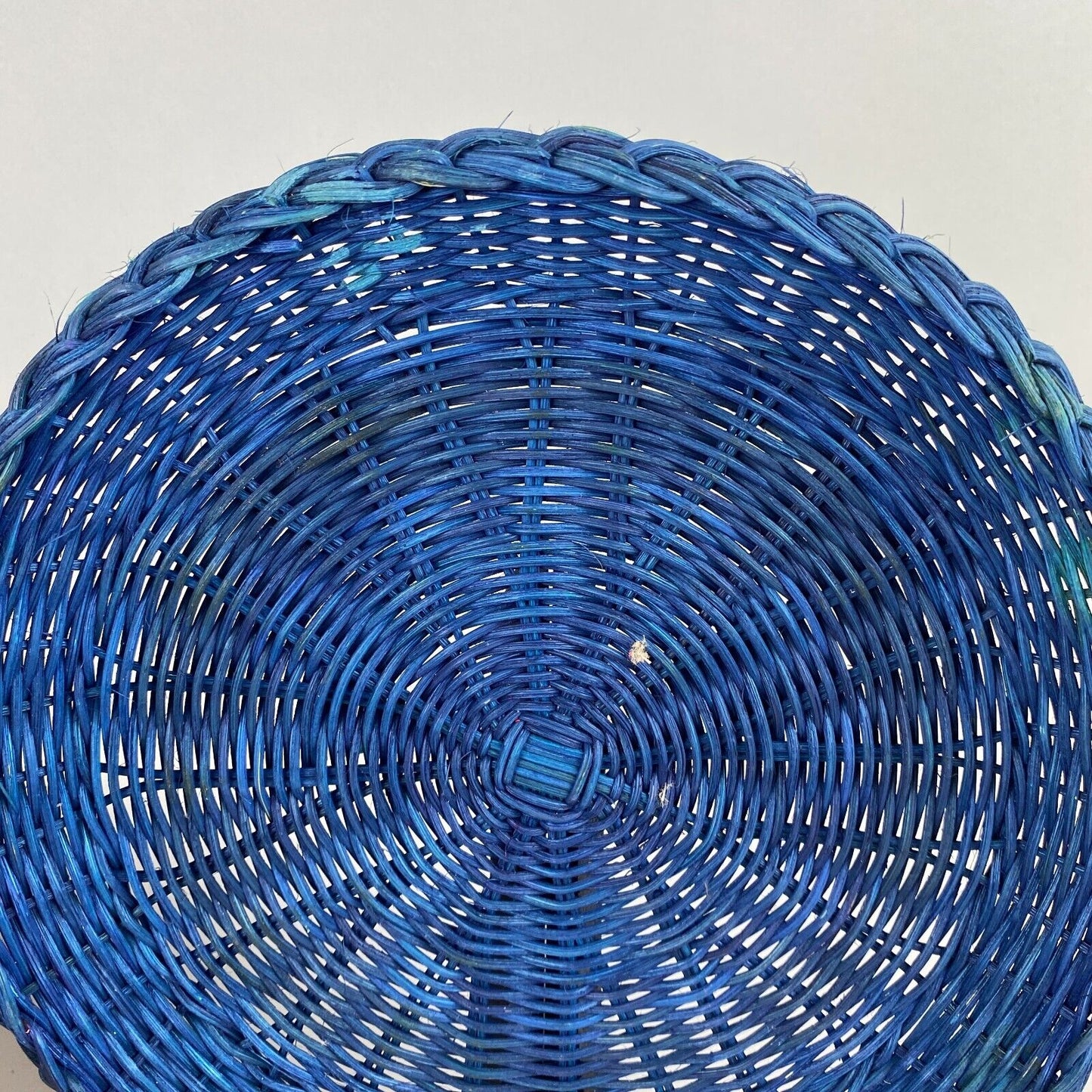 Set of 9 Multicolor Rattan Plates, Made in Hongkong