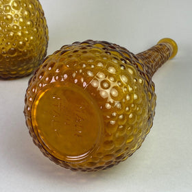 Pair of Amber Glass Italian Vases (Mid-Century, Bubbles)