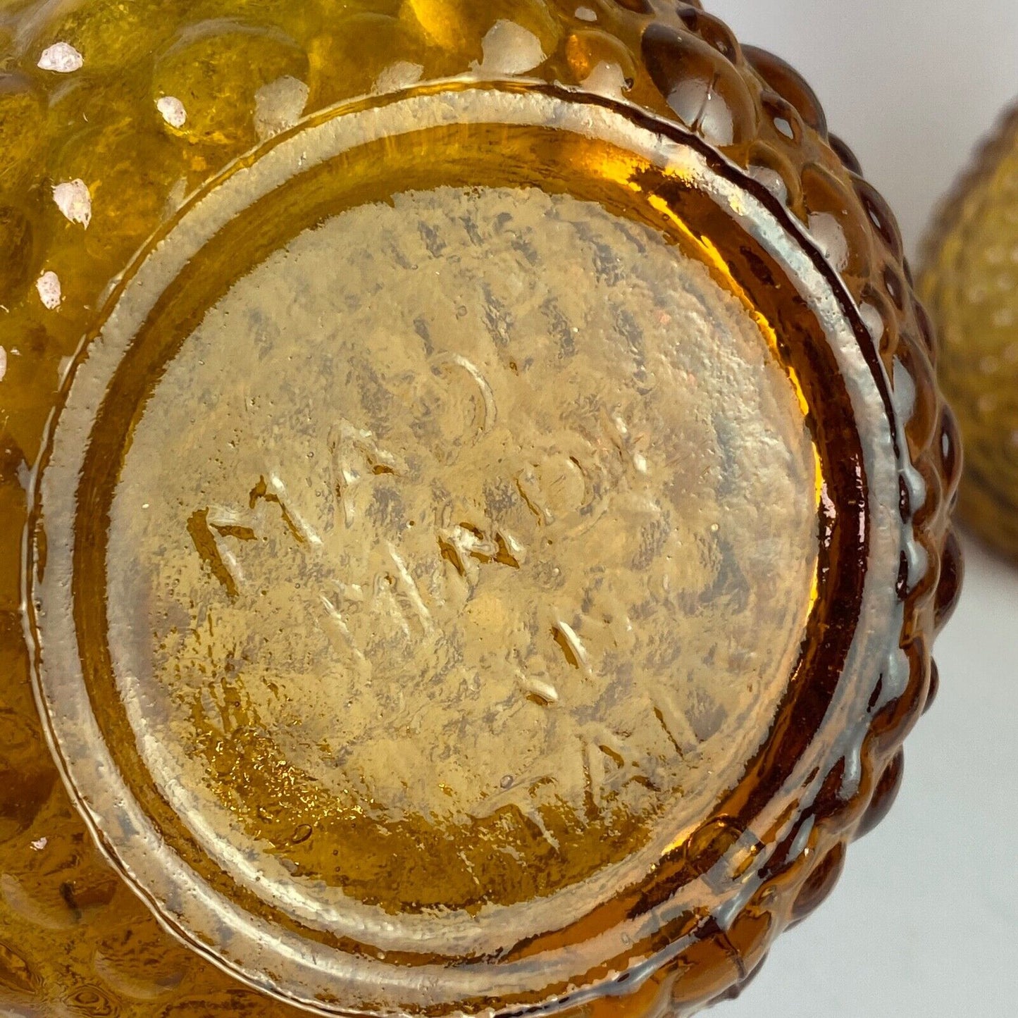 Pair of Amber Glass Italian Vases (Mid-Century, Bubbles)