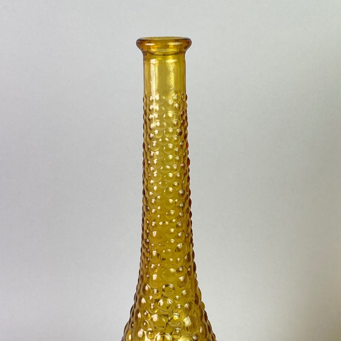 Pair of Amber Glass Italian Vases (Mid-Century, Bubbles)