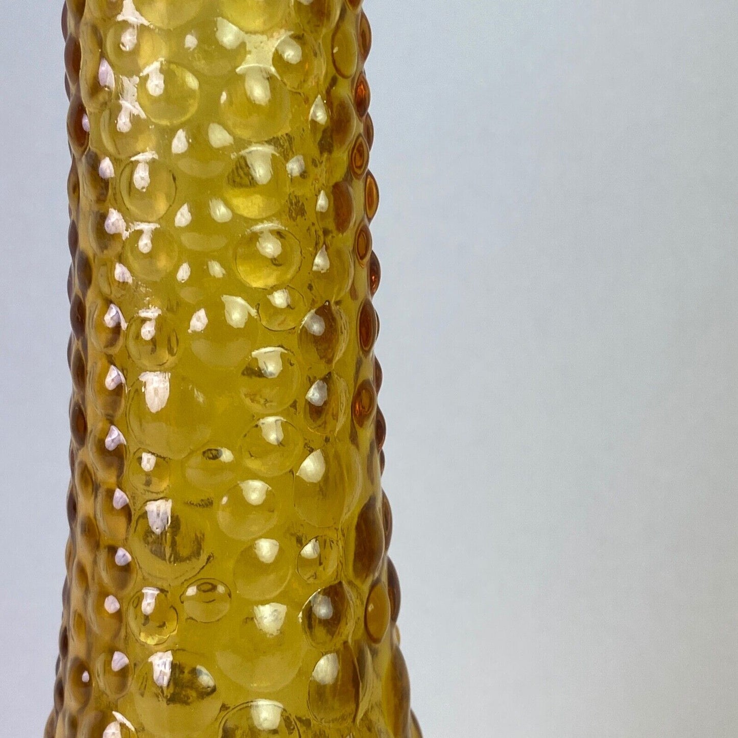 Pair of Amber Glass Italian Vases (Mid-Century, Bubbles)