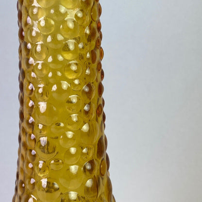 Pair of Amber Glass Italian Vases (Mid-Century, Bubbles)