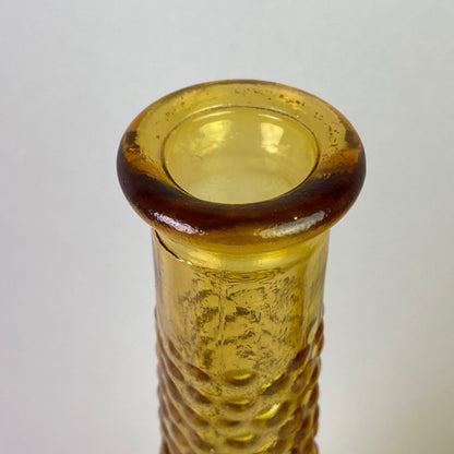 Pair of Amber Glass Italian Vases (Mid-Century, Bubbles)