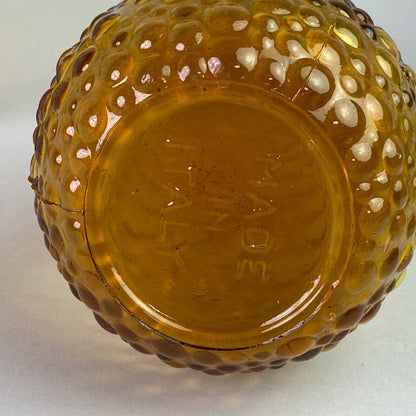 Pair of Amber Glass Italian Vases (Mid-Century, Bubbles)