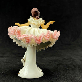 Alka 'Ninette' German Dresden Lace Porcelain Dancer 3.5" Tall