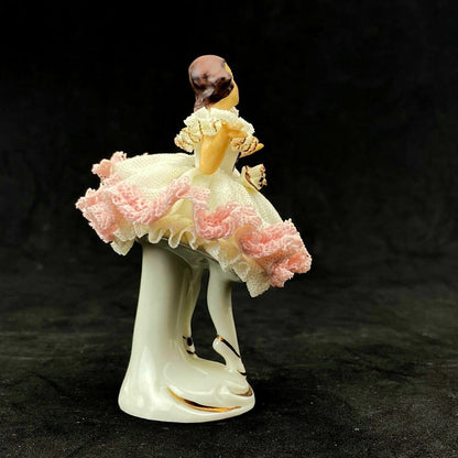 Alka 'Ninette' German Dresden Lace Porcelain Dancer 3.5" Tall