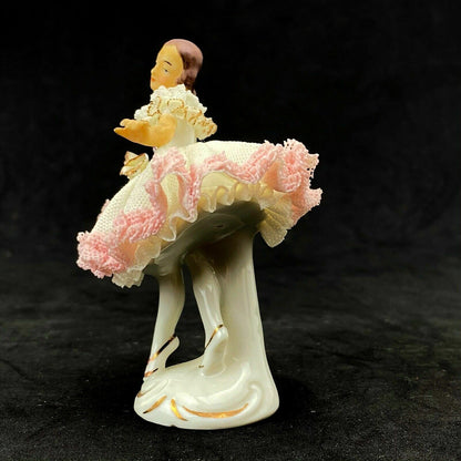 Alka 'Ninette' German Dresden Lace Porcelain Dancer 3.5" Tall