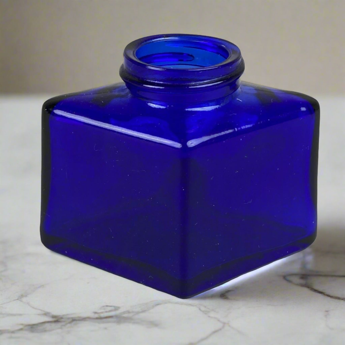 Parker Cobalt Blue Glass Inkwell (no lid) USA - Replacement