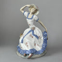 Vintage Lladro Nao Sitting Girl Long Dress Hat Porcelain Figurine 11-3/4"