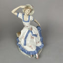 Vintage Lladro Nao Sitting Girl Long Dress Hat Porcelain Figurine 11-3/4"