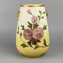 Vintage Tapestry Ware Vase with Lion Embellishments Floral Flowers