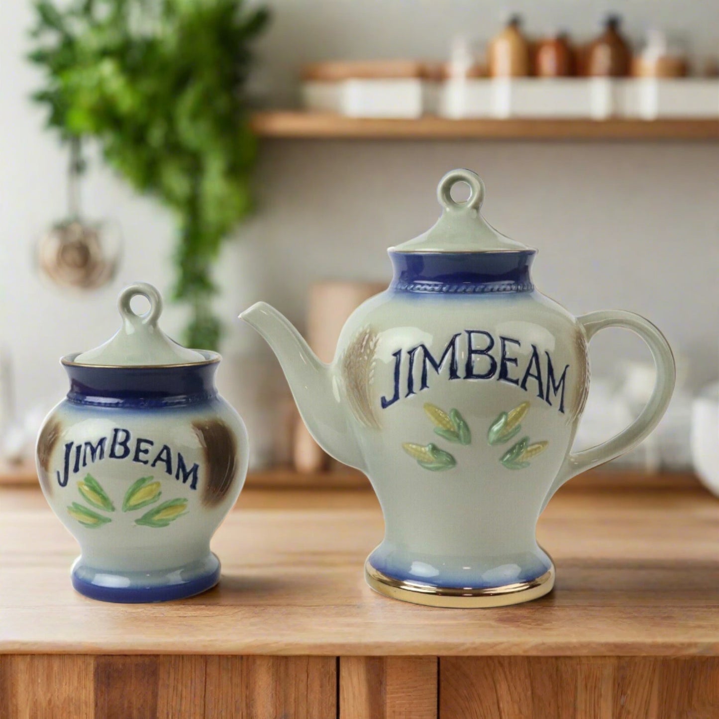 Jim Bean Ceramic￼ Pitcher and Jar 1980 C. Miller International Association