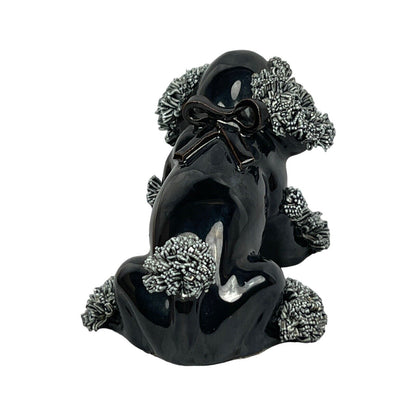 Poodle Vintage Spaghetti Black Poodle Figurine (Japan)