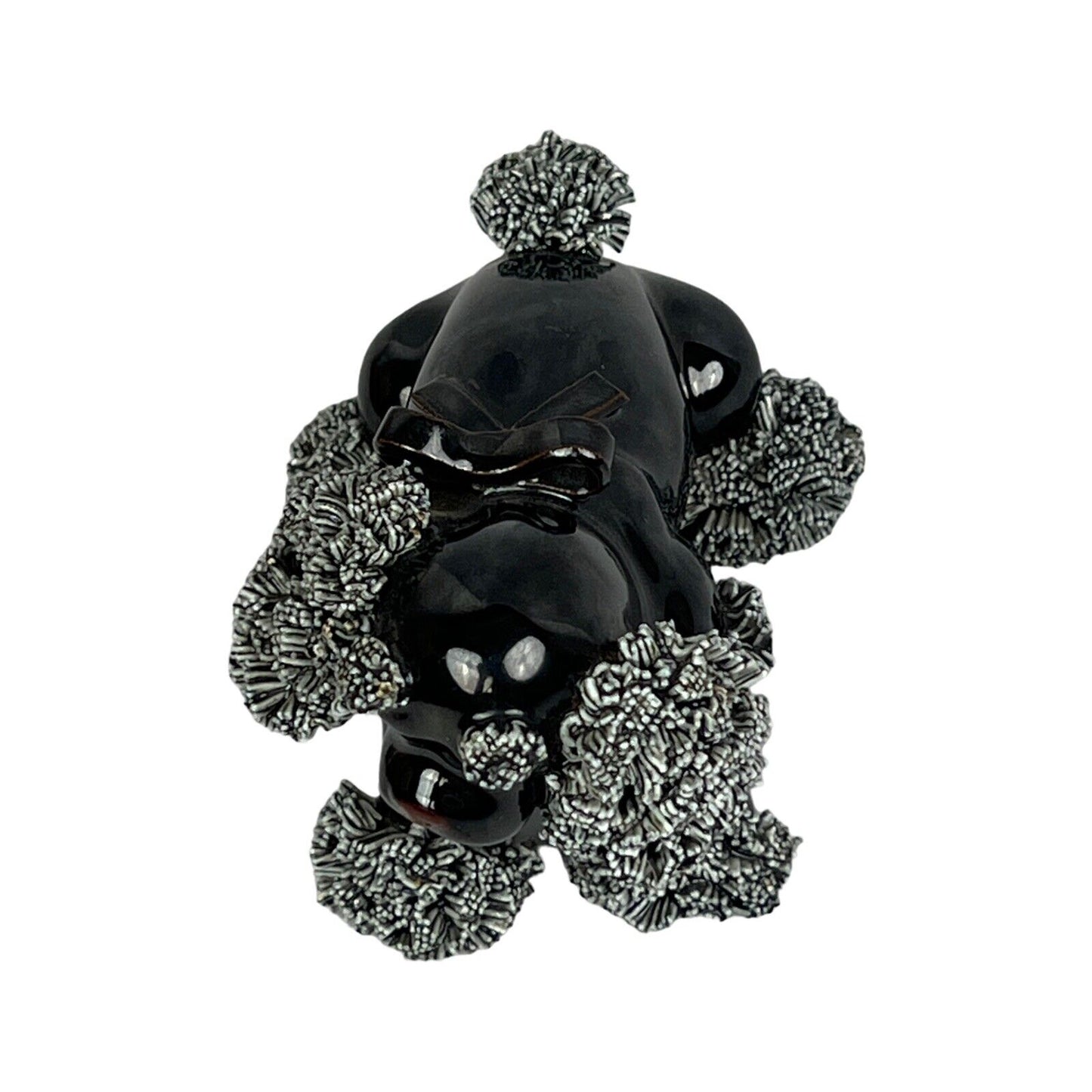 Poodle Vintage Spaghetti Black Poodle Figurine (Japan)