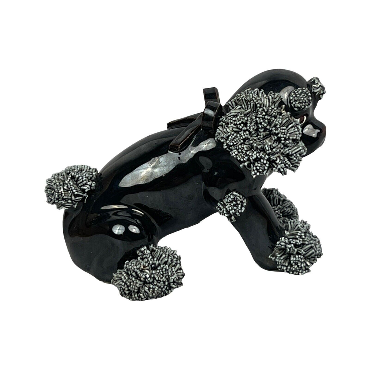 Poodle Vintage Spaghetti Black Poodle Figurine (Japan)