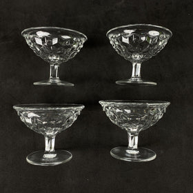 Set of 4 Fostoria Low Sherbet American Clear (Stem 2056) Dessert Glasses