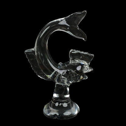 Imperial Crystal Art Glass Fish Sculpture Made in Slovakia 13.75" Tall