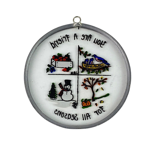 Vintage Hand-Painted 'You are a friend' Pendant / Ornament  2.75"