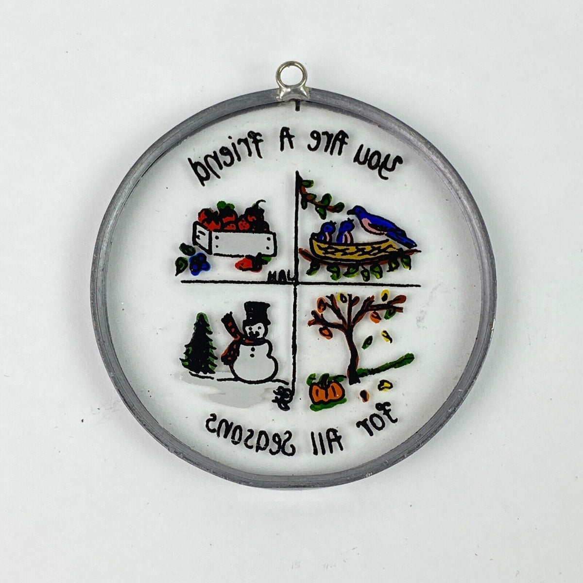 Vintage Hand-Painted 'You are a friend' Pendant / Ornament  2.75"