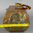 Vintage Carved Wooden Purse Lions Safari Africa Savana 3D