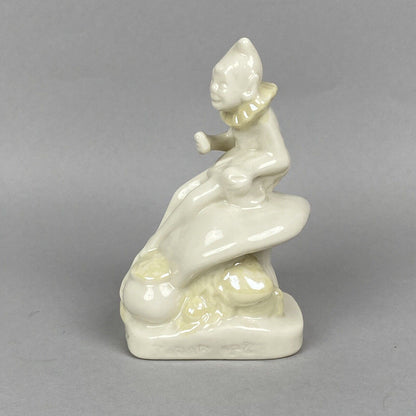 Unique Belleek Irish Porcelain Figurine Depicting an Elf on Mushrooms 5.25" Tall