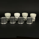 Medieval Times Mugs  with Ceramic Inserts 8-Piece Pewter Set by Carson