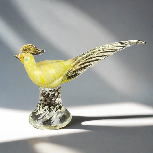 Handmade Glass Pheasant Bird 5" Tall