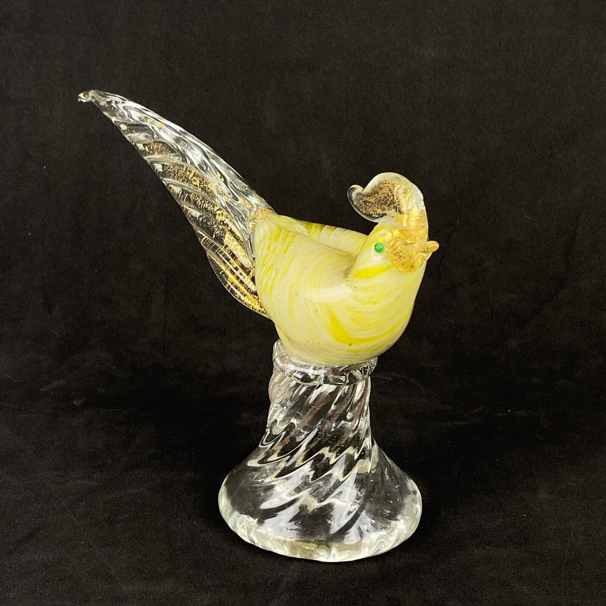 Handmade Glass Pheasant Bird 5" Tall