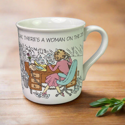 Hallmark Mug Mates 'Relax, There's a Woman on the Job Mug 1986 (Funny, Woman)