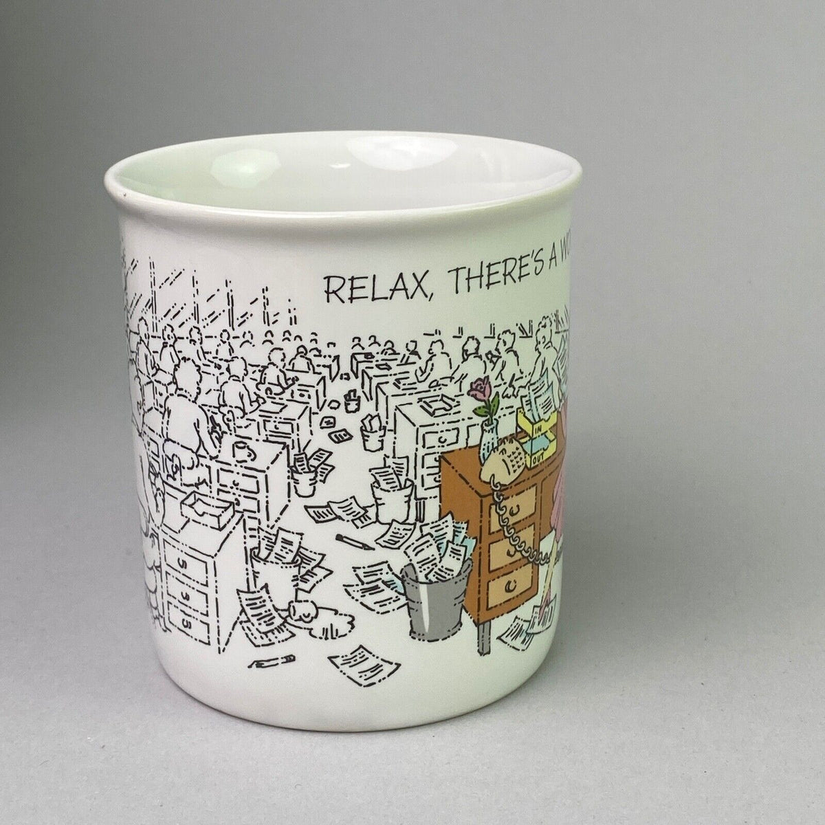 Hallmark Mug Mates 'Relax, There's a Woman on the Job Mug 1986 (Funny, Woman)