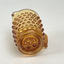 Vintage Miniature Childs Amber Depression Glass Pitcher 3" Hobnail