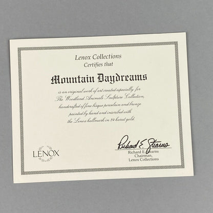 Lenox Mountain Daydreams Cougar 1996 Fine Porcelain Figurine with COA