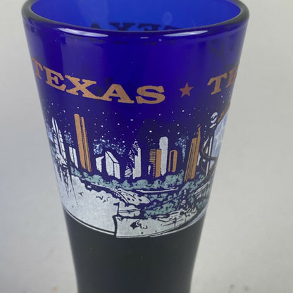 Cobalt Blue Texas Shot Glass (Skyline)