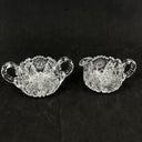 Vintage EAPG Cut Crystal Glass Creamer and Sugar (Please read)