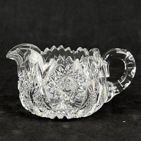 Vintage EAPG Cut Crystal Glass Creamer and Sugar (Please read)