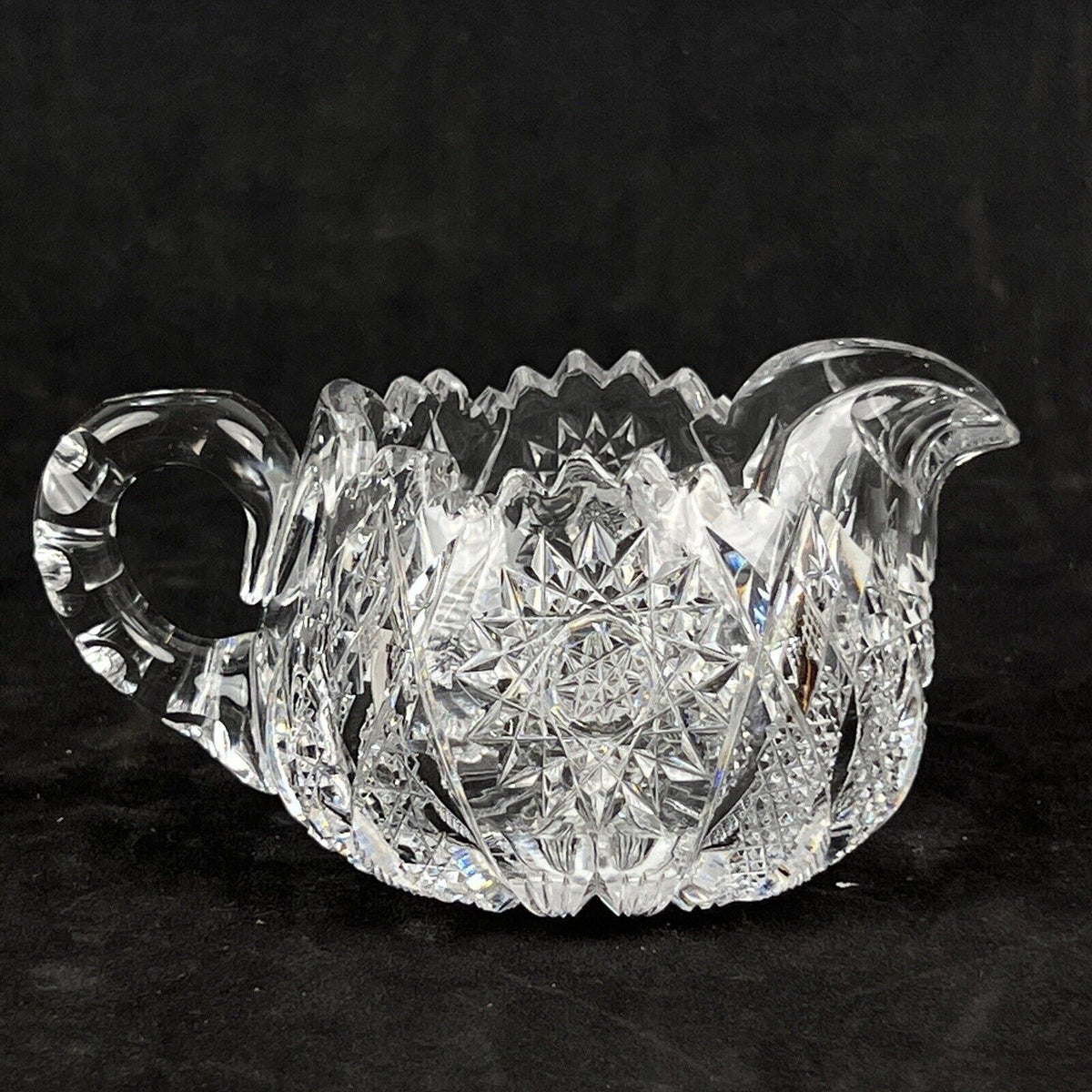 Vintage EAPG Cut Crystal Glass Creamer and Sugar (Please read)