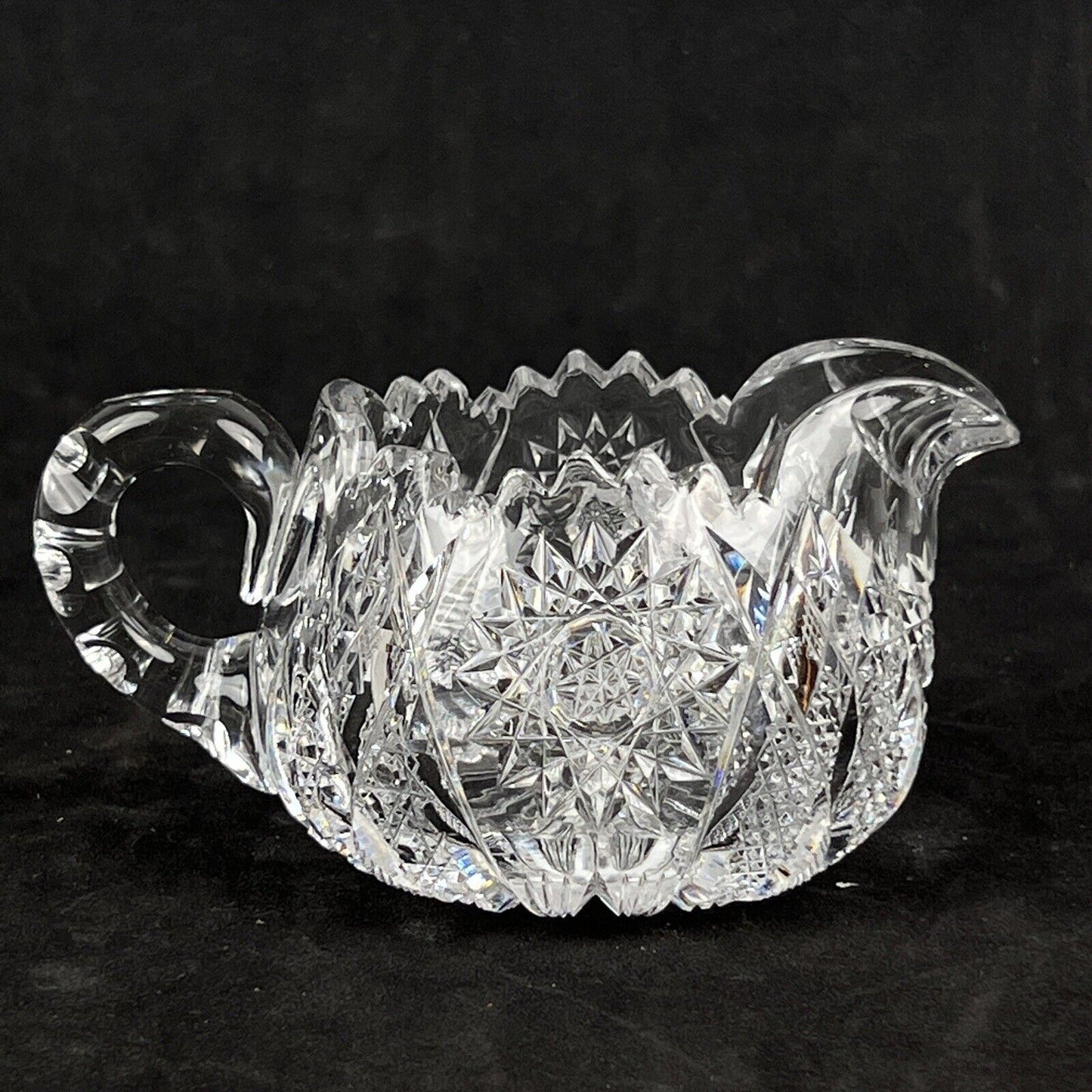 Vintage EAPG Cut Crystal Glass Creamer and Sugar (Please read)