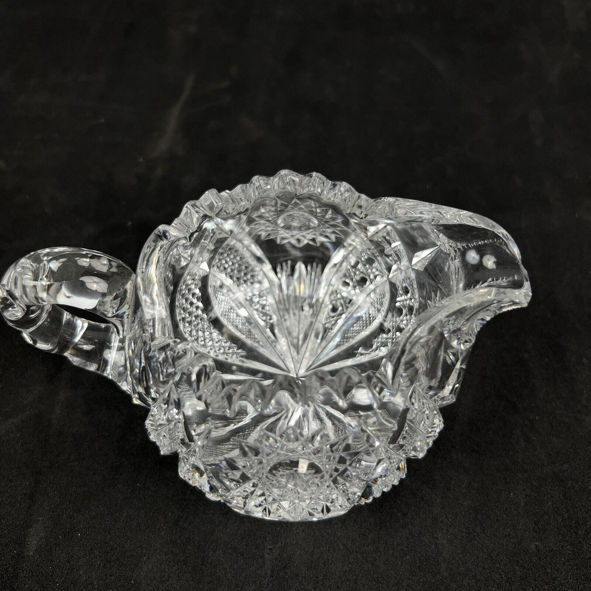 Vintage EAPG Cut Crystal Glass Creamer and Sugar (Please read)