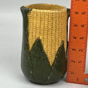 Antique Pitcher Corn Cob Husk Pottery Ceramic 6" Tall