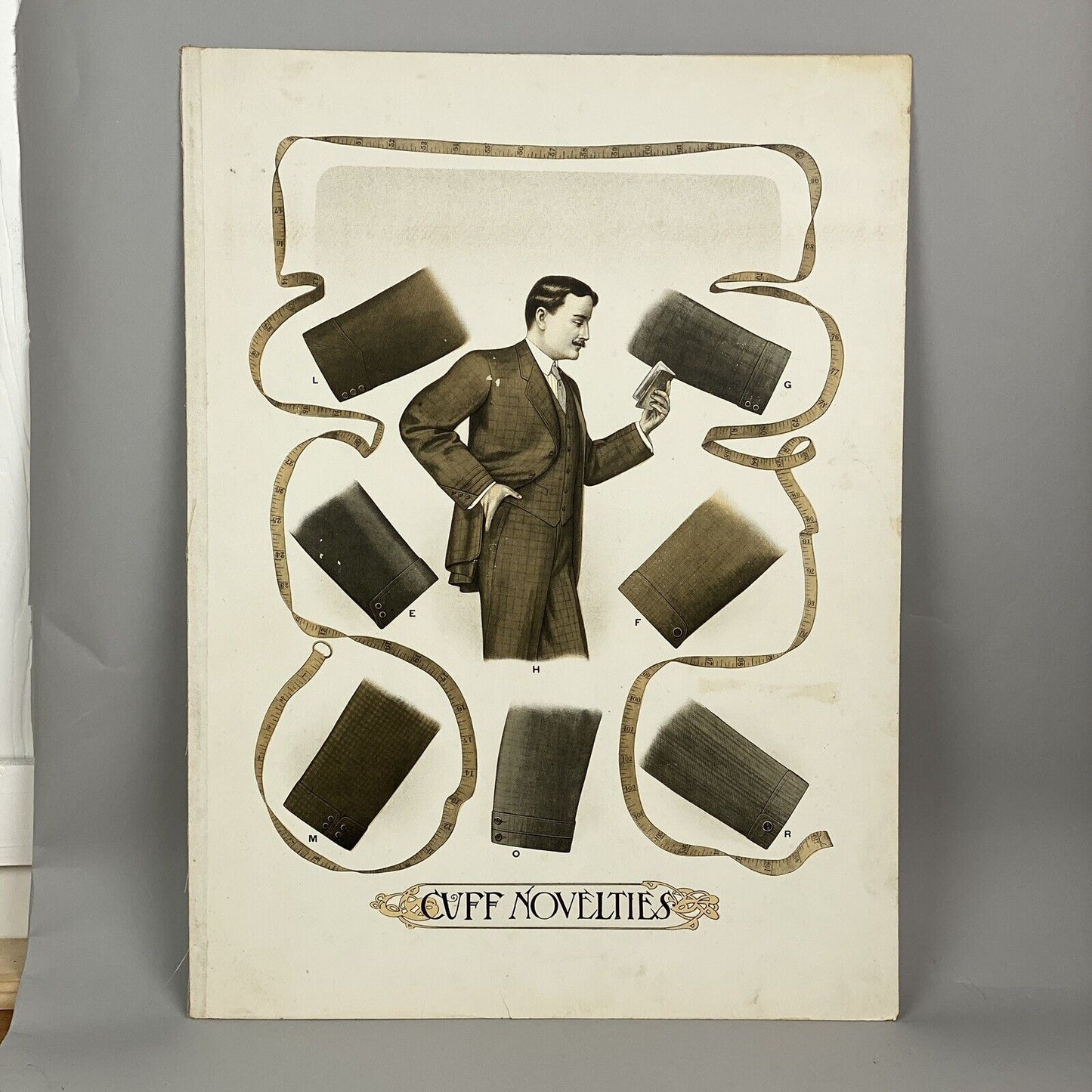 Antique 1908 Spring/Summer Men's Tailor's Catalog Display Page 22" x 16" (Large)