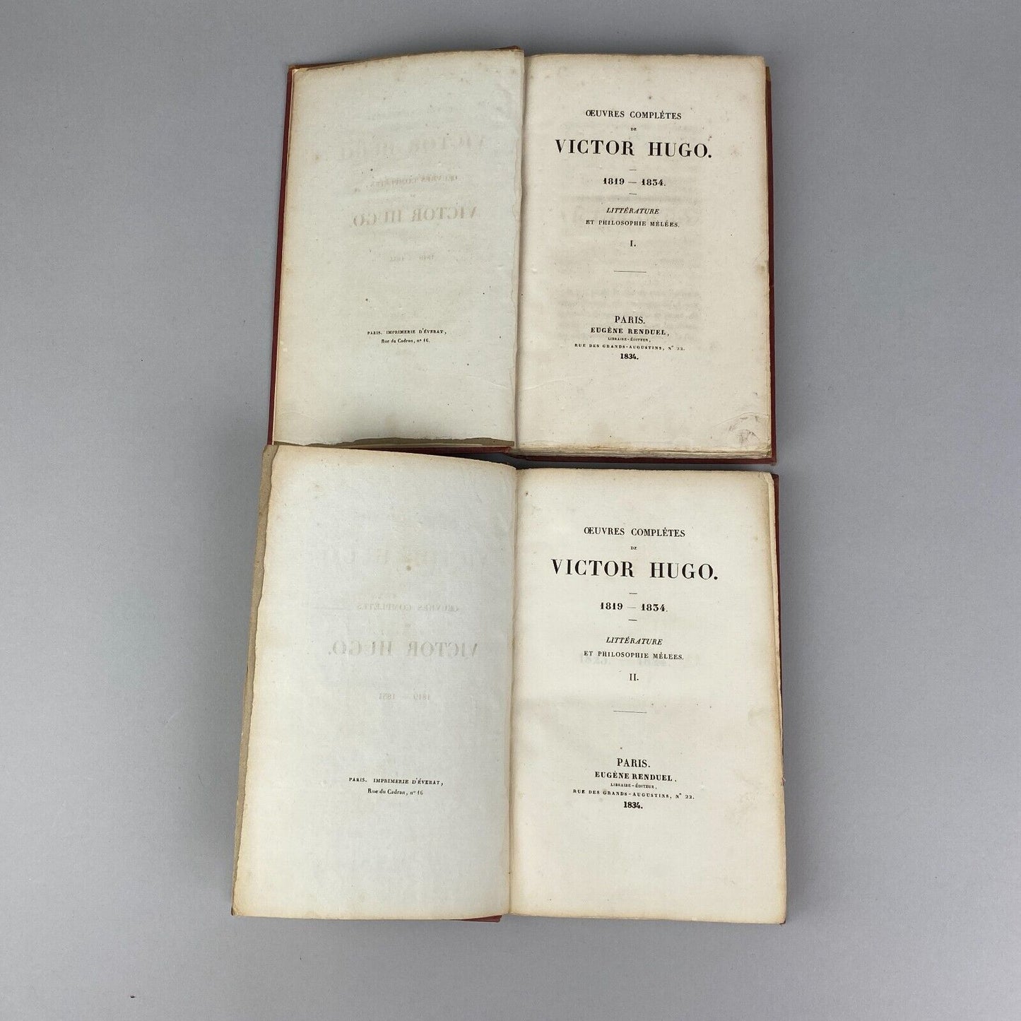 Oeuvres Completes  de Victor Hugo 1819-1834,  published in Paris in 1834